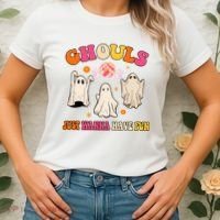 Ghouls Just Wanna Have Fun Halloween Groovy Ghost Women's T-Shirt thumb 2