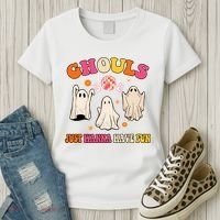 Ghouls Just Wanna Have Fun Halloween Groovy Ghost Women's T-Shirt thumb 3
