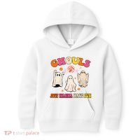 Ghouls Just Wanna Have Fun Halloween Groovy Ghost Kids Hoodie thumb 0
