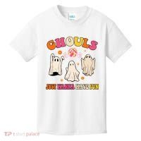 Ghouls Just Wanna Have Fun Halloween Groovy Ghost Kids T-Shirt thumb 0