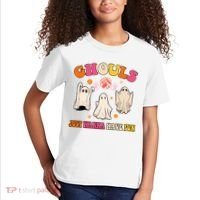 Ghouls Just Wanna Have Fun Halloween Groovy Ghost Kids T-Shirt thumb 2