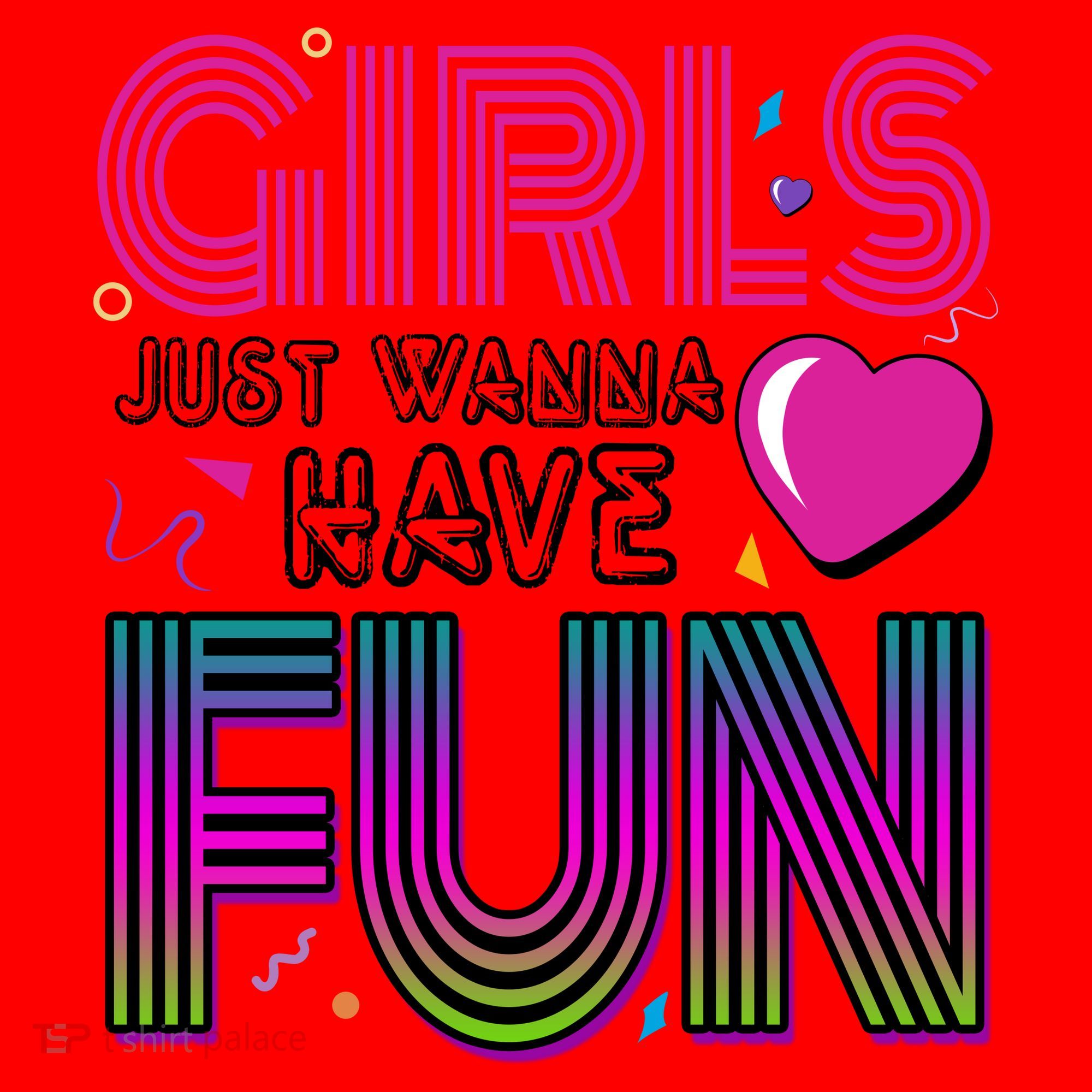 Girls Just Wanna Have Fun 80s Retro Party Santa Hat