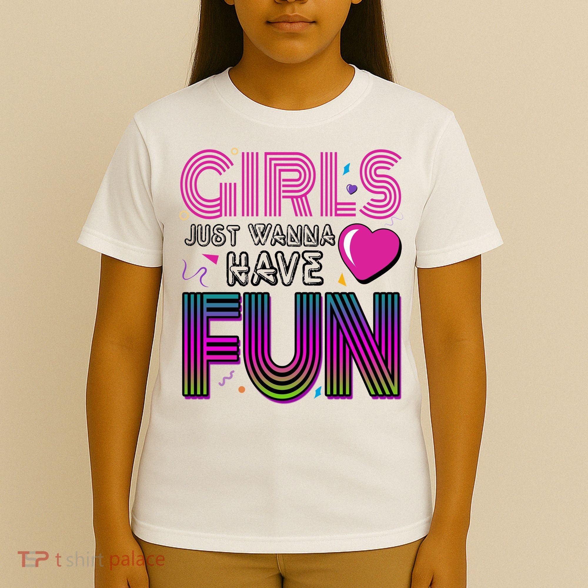 Girls Just Wanna Have Fun 80s Retro Party T-Shirt