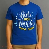 Girls Just Wanna Have Sun Summer Beach Life T-Shirt thumb 3