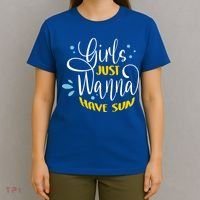 Girls Just Wanna Have Sun Summer Beach Life T-Shirt thumb 4