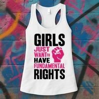Girl Just Want To Have Fundamental Rights Protest Women's Tank Top thumb 3