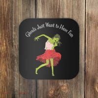 Ghouls Just Want to Have Fun 80's zombie dancing Coaster thumb 0
