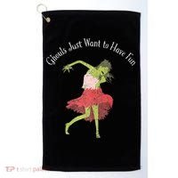 Ghouls Just Want to Have Fun 80's zombie dancing Golf Towel thumb 0