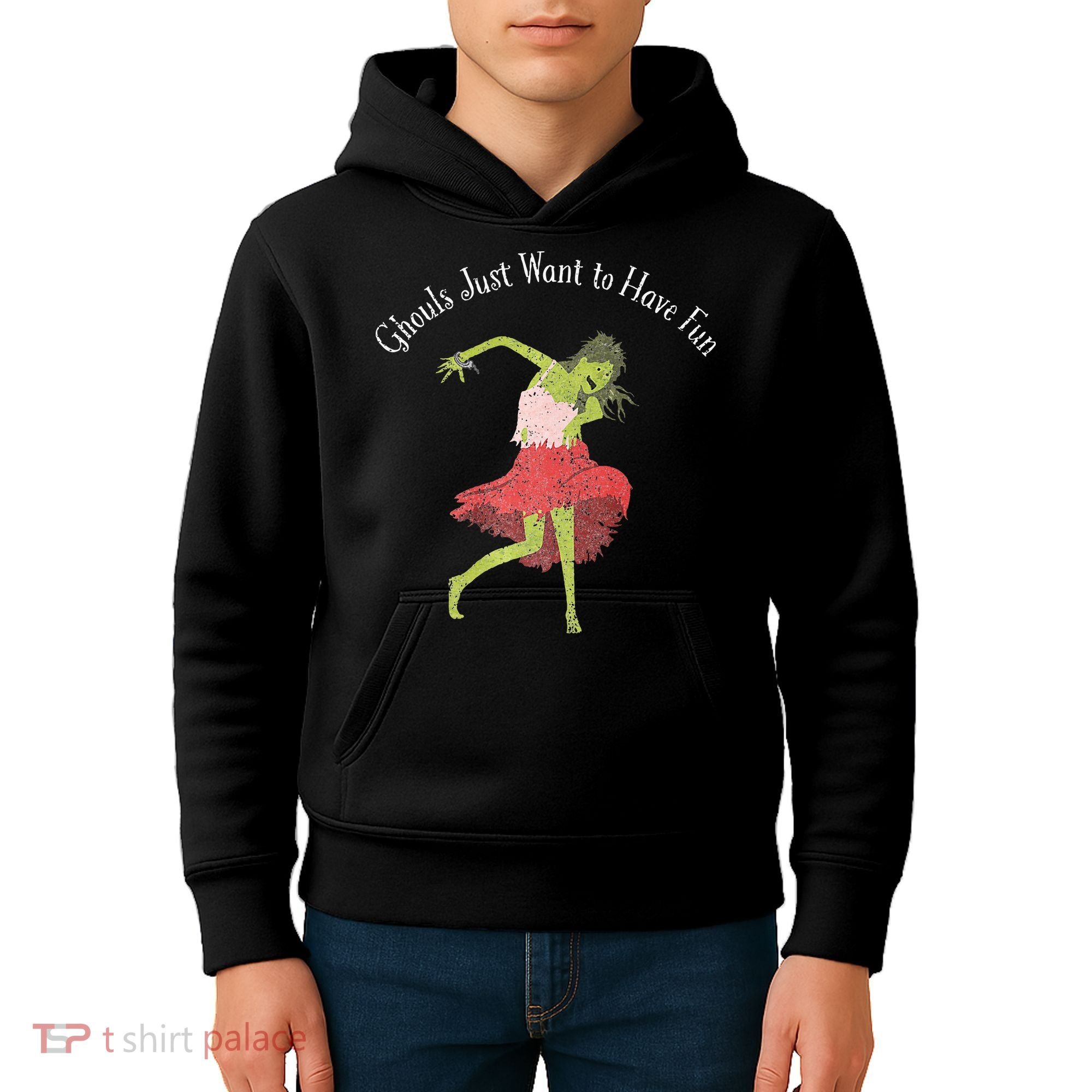 Ghouls Just Want to Have Fun 80's zombie dancing Kids Hoodie