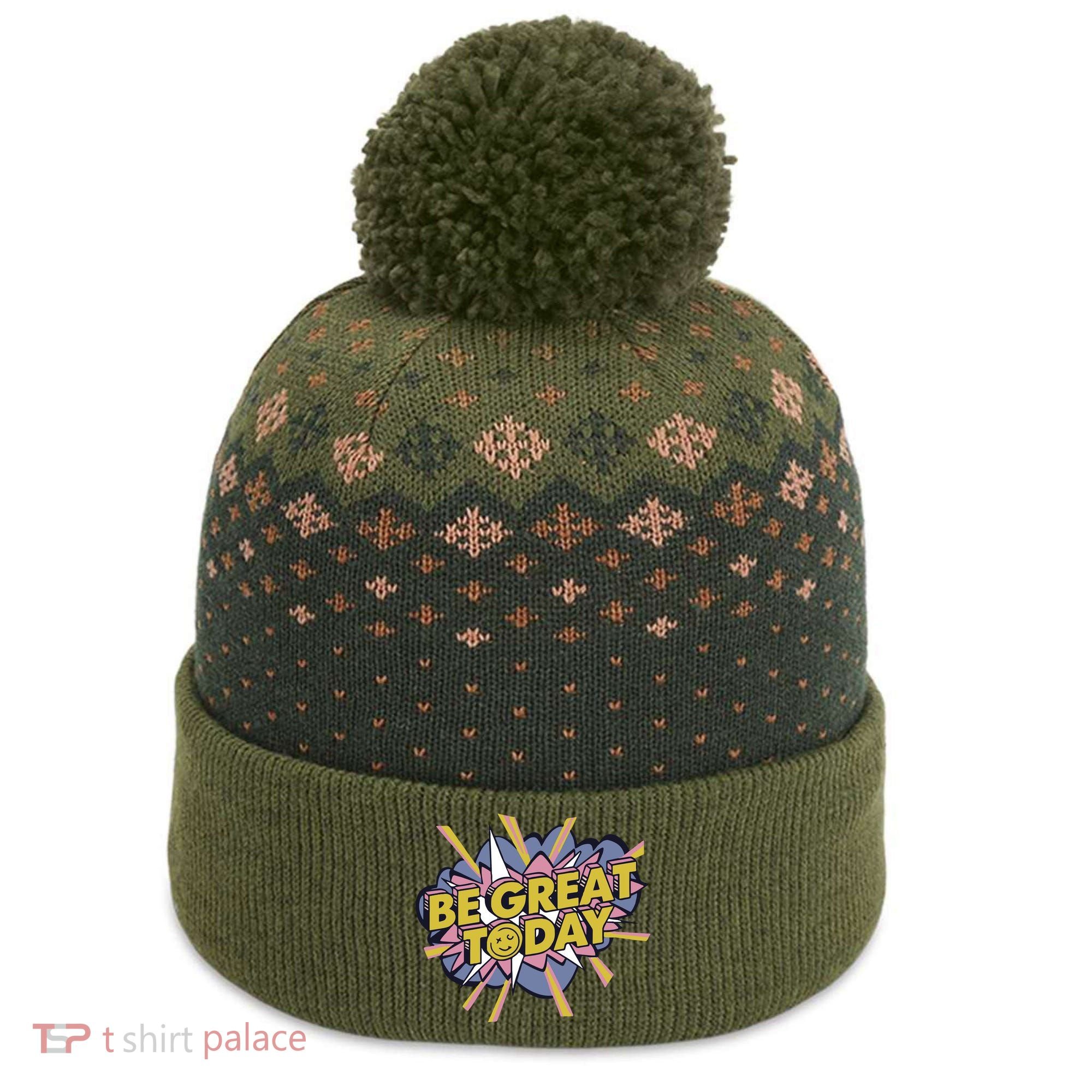 Be Great Today The Baniff Cuffed Pom Beanie