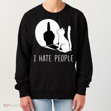 Grumpy Kitten Cats I Dont Like People Cat Women's Sweatshirt