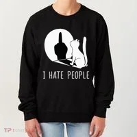 Grumpy Kitten Cats I Dont Like People Cat Women's Sweatshirt thumb 0
