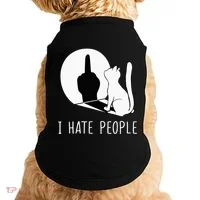 Grumpy Kitten Cats I Dont Like People Cat Doggie Tank thumb 0
