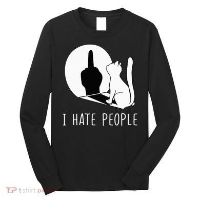Grumpy Kitten Cats I Dont Like People Cat Long Sleeve Shirt