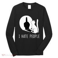 Grumpy Kitten Cats I Dont Like People Cat Long Sleeve Shirt thumb 0