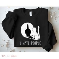 Grumpy Kitten Cats I Dont Like People Cat Sweatshirt thumb 2