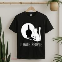 Grumpy Kitten Cats I Dont Like People Cat T-Shirt thumb 2