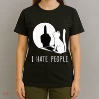 Grumpy Kitten Cats I Dont Like People Cat T-Shirt thumb 4
