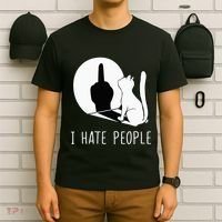 Grumpy Kitten Cats I Dont Like People Cat T-Shirt thumb 6