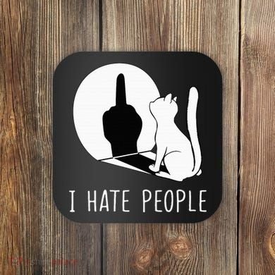 Grumpy Kitten Cats I Dont Like People Cat Coaster