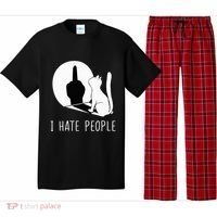 Grumpy Kitten Cats I Dont Like People Cat Pajama Set thumb 0
