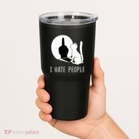 Grumpy Kitten Cats I Dont Like People Cat Tumbler thumb 2