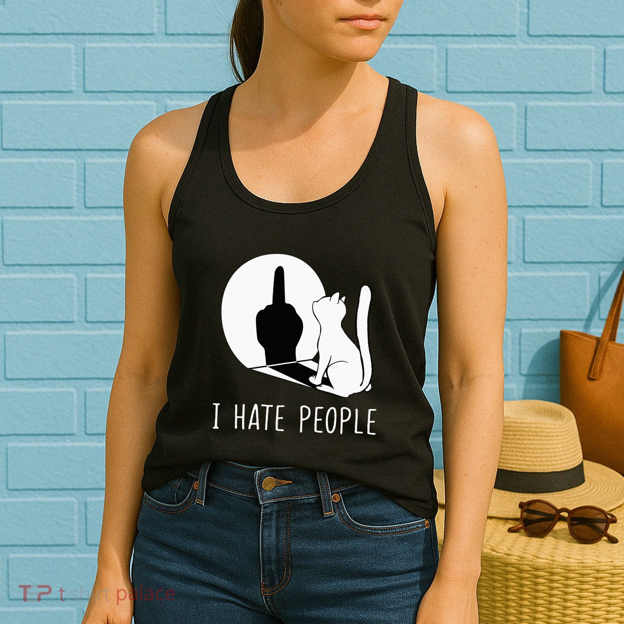 Grumpy Kitten Cats I Dont Like People Cat Women's Tank Top
