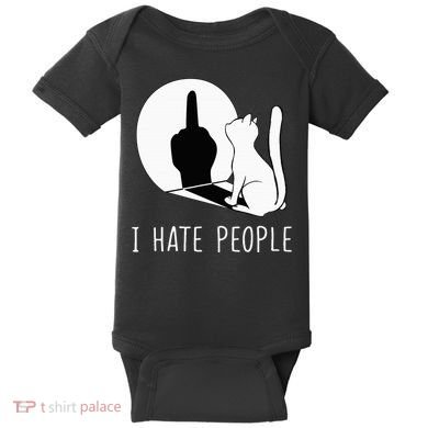 Grumpy Kitten Cats I Dont Like People Cat Baby Bodysuit