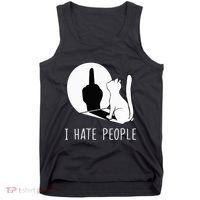 Grumpy Kitten Cats I Dont Like People Cat Tank Top thumb 0