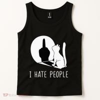 Grumpy Kitten Cats I Dont Like People Cat Tank Top thumb 2