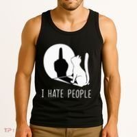 Grumpy Kitten Cats I Dont Like People Cat Tank Top thumb 3