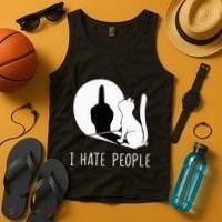 Grumpy Kitten Cats I Dont Like People Cat Tank Top thumb 4