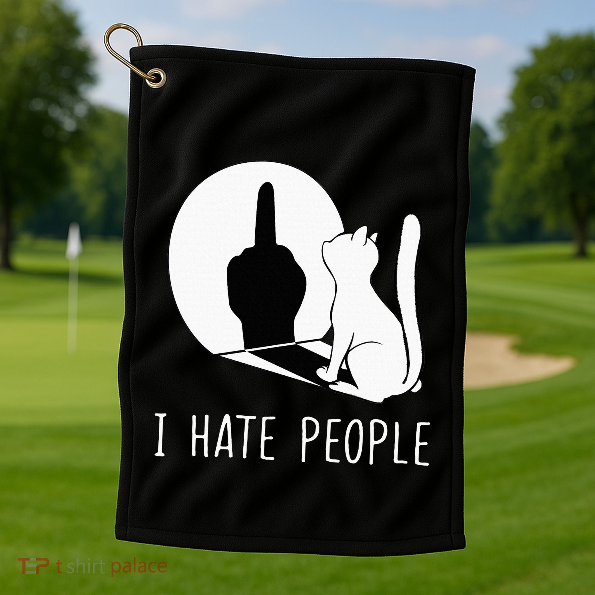 Grumpy Kitten Cats I Dont Like People Cat Golf Towel