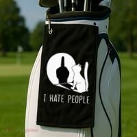 Grumpy Kitten Cats I Dont Like People Cat Golf Towel thumb 2