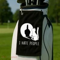 Grumpy Kitten Cats I Dont Like People Cat Golf Towel thumb 2
