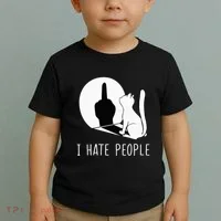 Grumpy Kitten Cats I Dont Like People Cat Toddler T-Shirt thumb 2