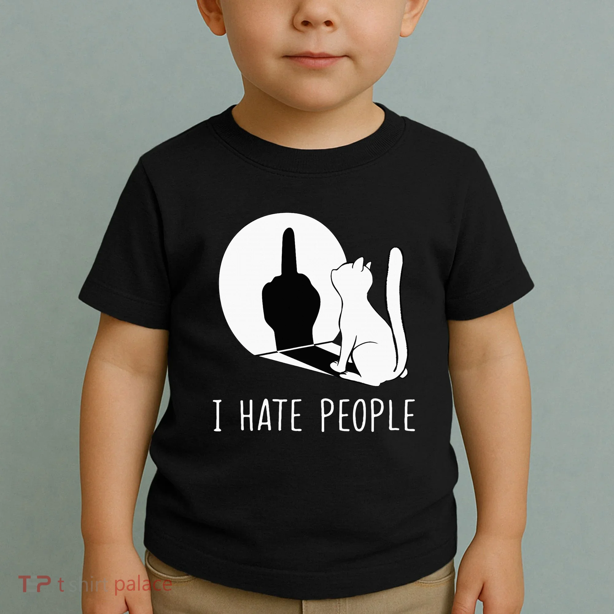 Grumpy Kitten Cats I Dont Like People Cat Toddler T-Shirt