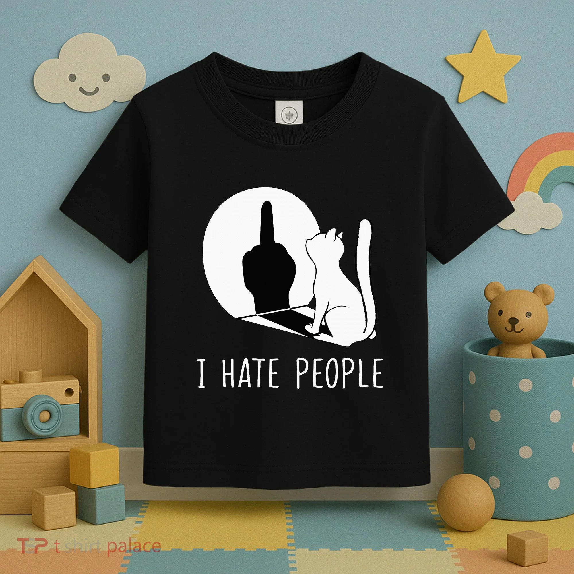 Grumpy Kitten Cats I Dont Like People Cat Toddler T-Shirt
