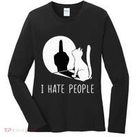 Grumpy Kitten Cats I Dont Like People Cat Women's Long Sleeve Shirt thumb 0