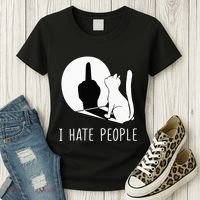 Grumpy Kitten Cats I Dont Like People Cat Women's T-Shirt thumb 3