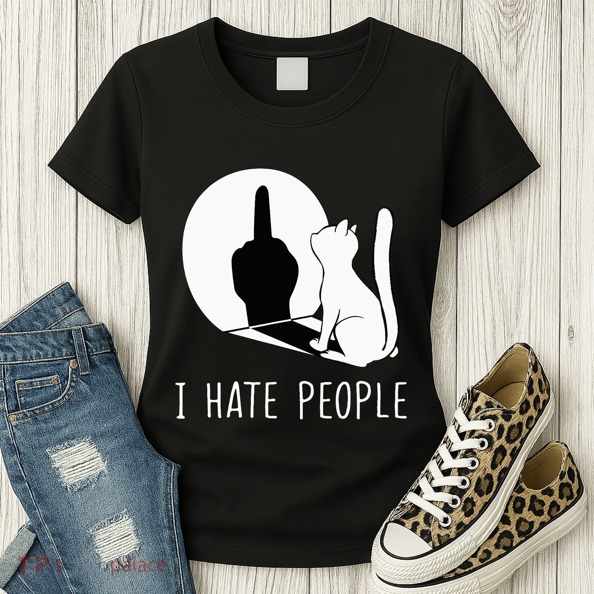 Grumpy Kitten Cats I Dont Like People Cat Women's T-Shirt