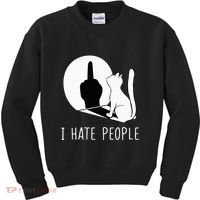 Grumpy Kitten Cats I Dont Like People Cat Kids Sweatshirt thumb 0