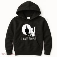 Grumpy Kitten Cats I Dont Like People Cat Kids Hoodie thumb 0