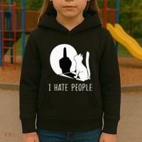 Grumpy Kitten Cats I Dont Like People Cat Kids Hoodie thumb 3