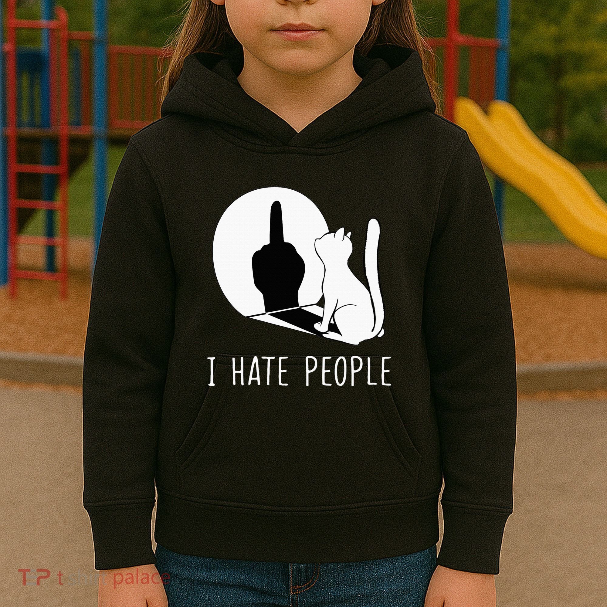 Grumpy Kitten Cats I Dont Like People Cat Kids Hoodie