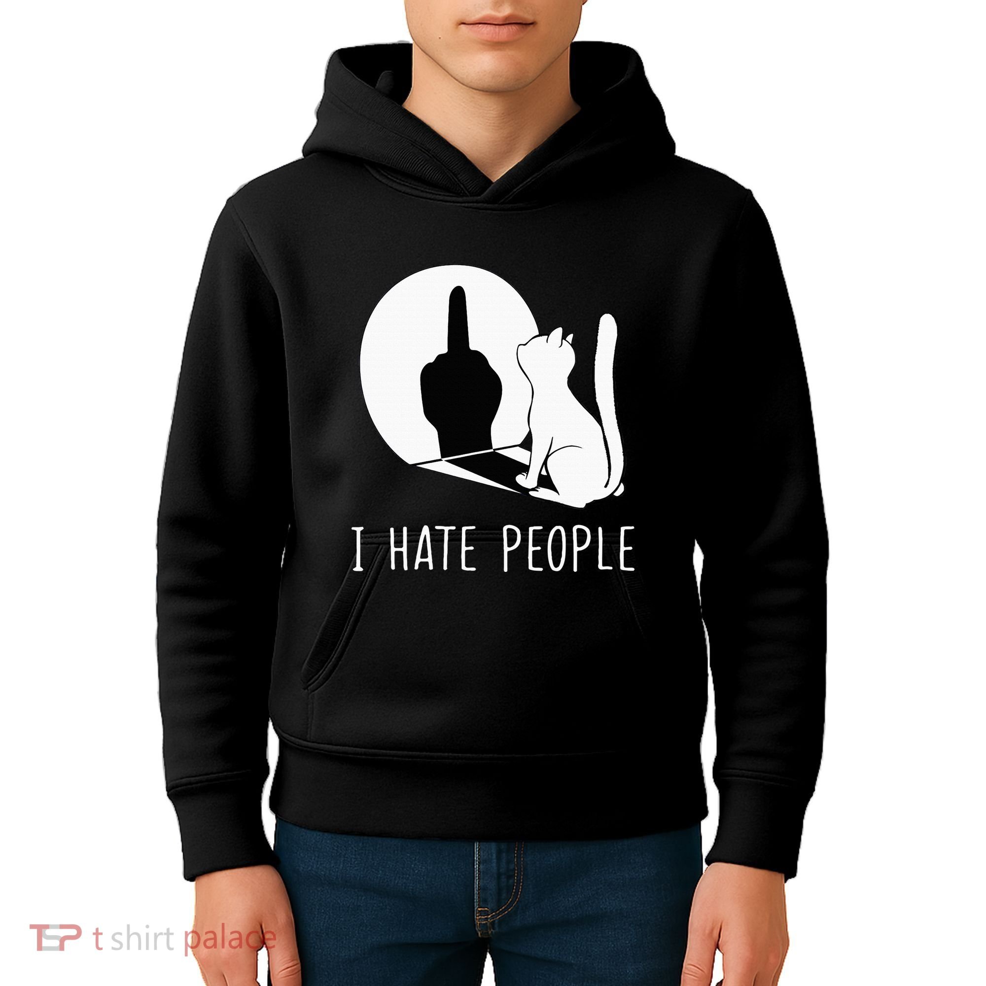 Grumpy Kitten Cats I Dont Like People Cat Kids Hoodie