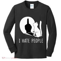 Grumpy Kitten Cats I Dont Like People Cat Kids Long Sleeve Shirt thumb 0