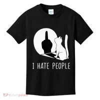 Grumpy Kitten Cats I Dont Like People Cat Kids T-Shirt thumb 0