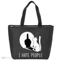 Grumpy Kitten Cats I Dont Like People Cat Tote Bag thumb 0