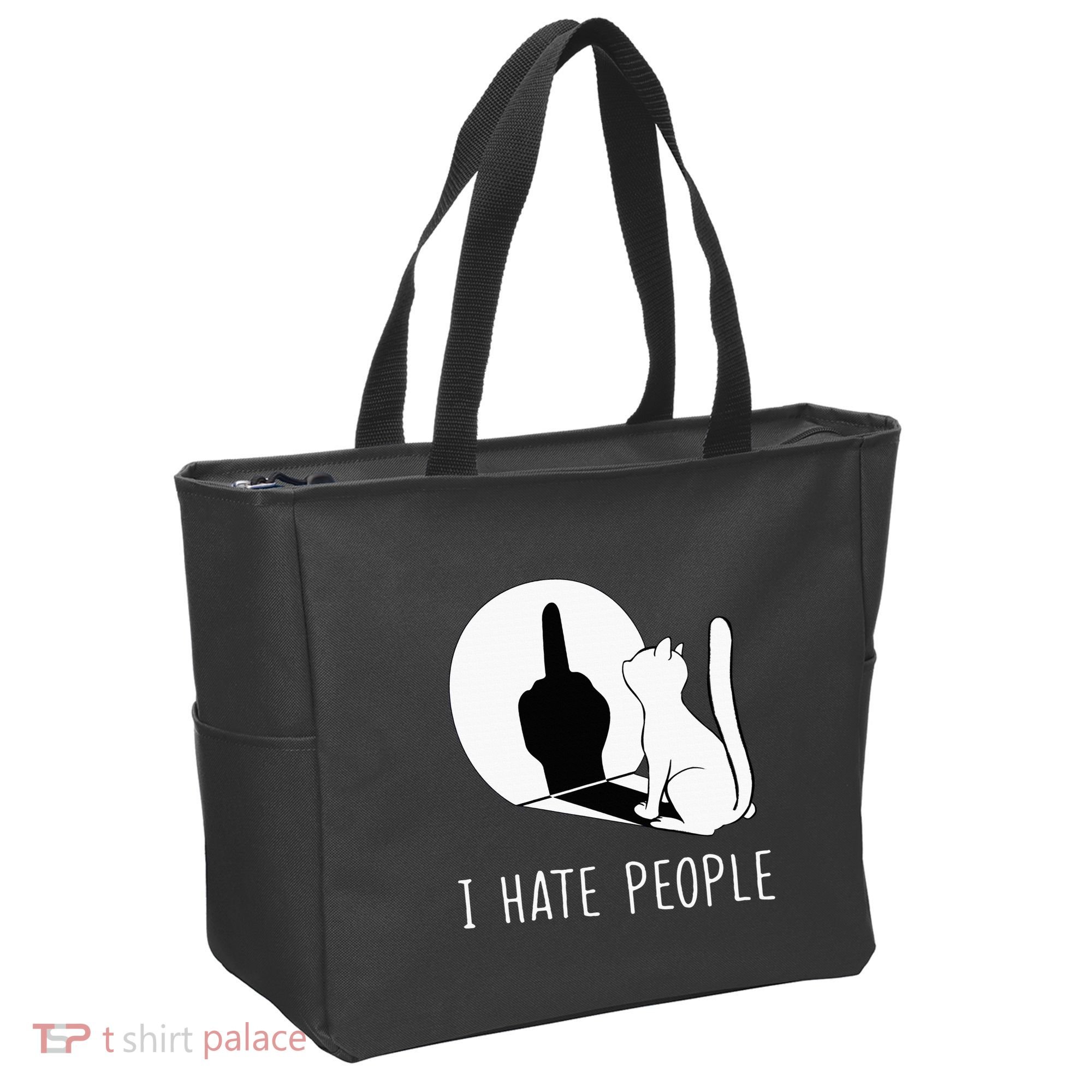 Grumpy Kitten Cats I Dont Like People Cat Tote Bag